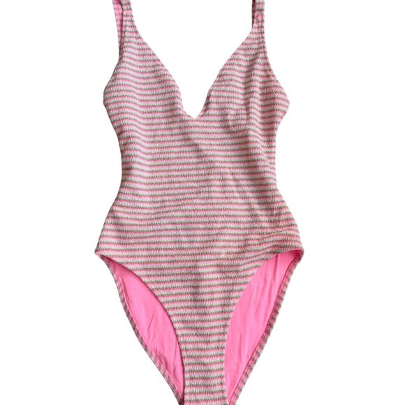 TOPSHOP Striped High Cut One Piece Swimsuit Bathing Suit Size US 6 NEW NWT - Picture 9 of 9